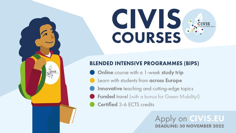 [CIVIS] New! BIPs Programs- Ευκαιρίες συμμετοχής των φοιτητών στις εκπαιδευτικές δράσεις του CIVIS- Β' κύκλος αιτήσεων (Society, Culture and Heritage)